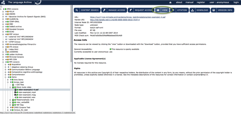 Viewing a session file