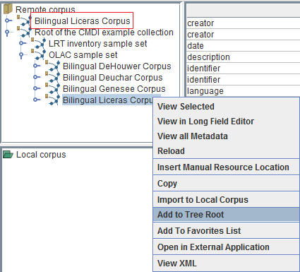 Add to tree root