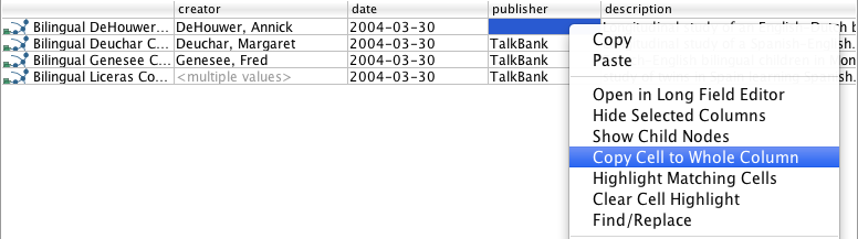 Copying the value of a cell to all the cells of a column