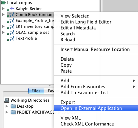 Viewing data in external application