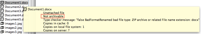 Unarchivable file