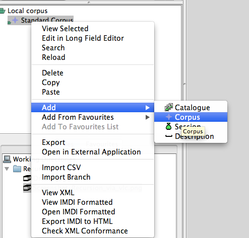 Adding a new corpus branch