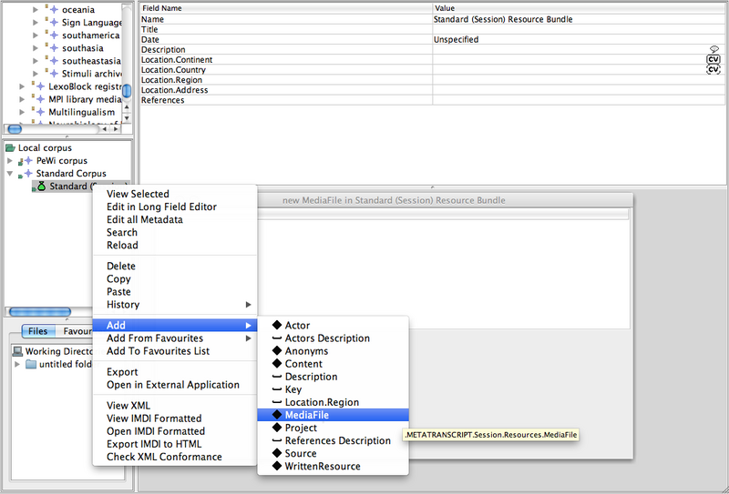 Adding a media file via the menu
