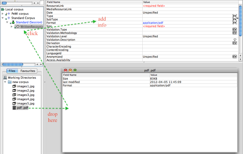 Adding a written resource by dragging and dropping