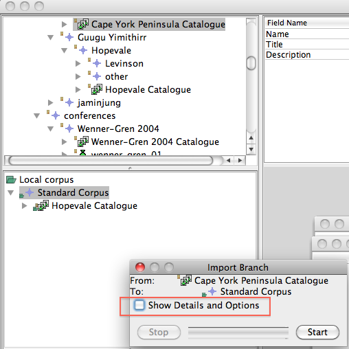 Show details and options