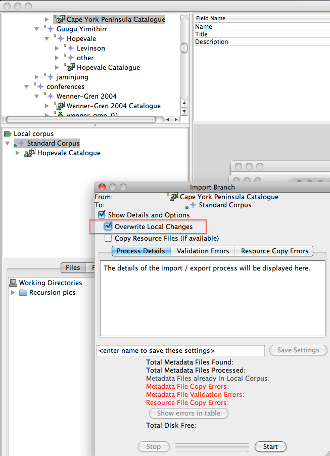 Overwrite local changes