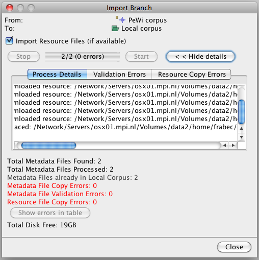 Import completed