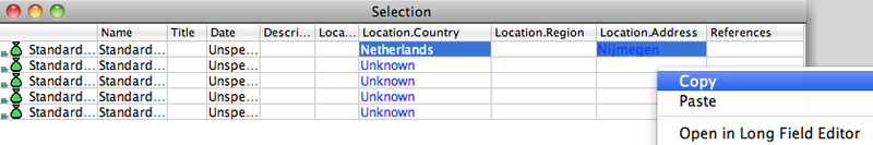 Copying values from columns in one metadata file