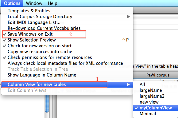 Setting new default column view