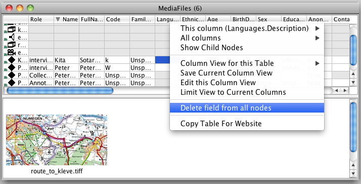 Delete field from several instances