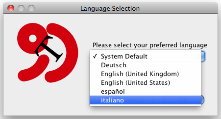 Language selection