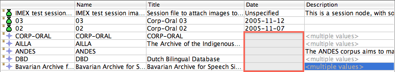 Not editable cells in a table