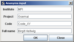 Anonyms input: edit