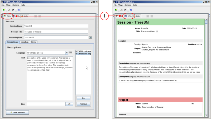 Editor View and HTML View