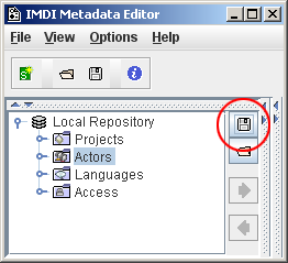 Export button