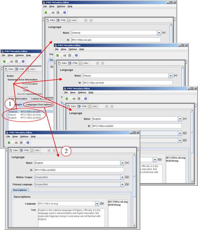 Language screens
