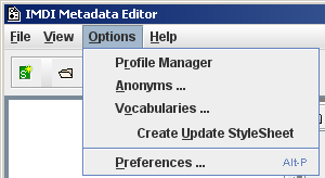 Options menu