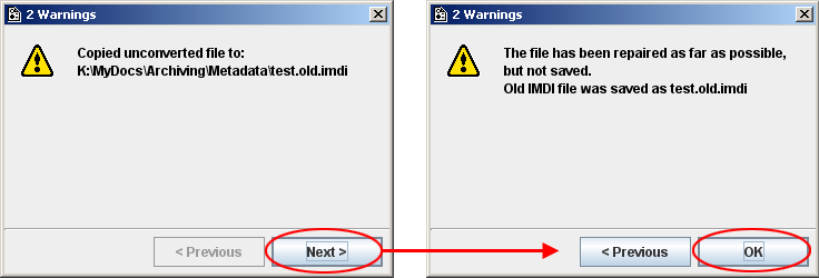Repairing broken IMDI files