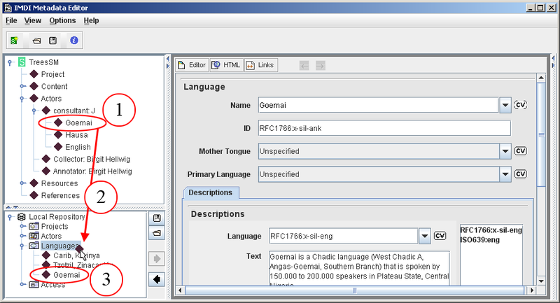 Store in repository: drag and drop
