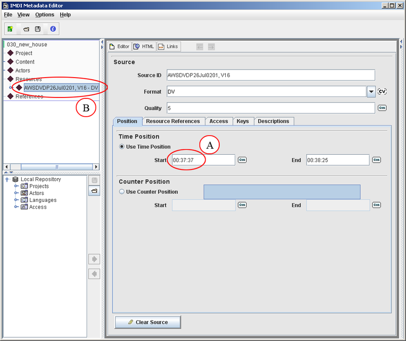 Adding source information