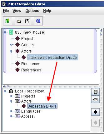Storing information in the Repository