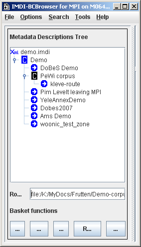 Corpora with a search file