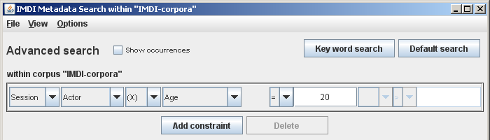 Entering the search item