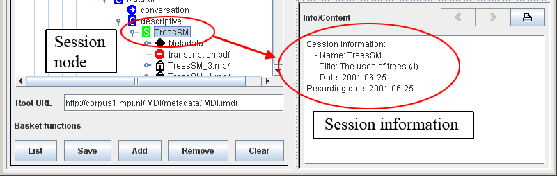 Info/Content panel