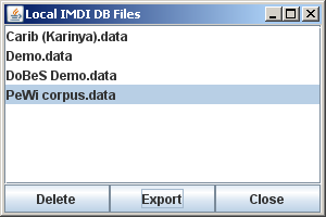 Local IMDI DB files