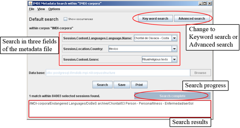 Metadata Search windows