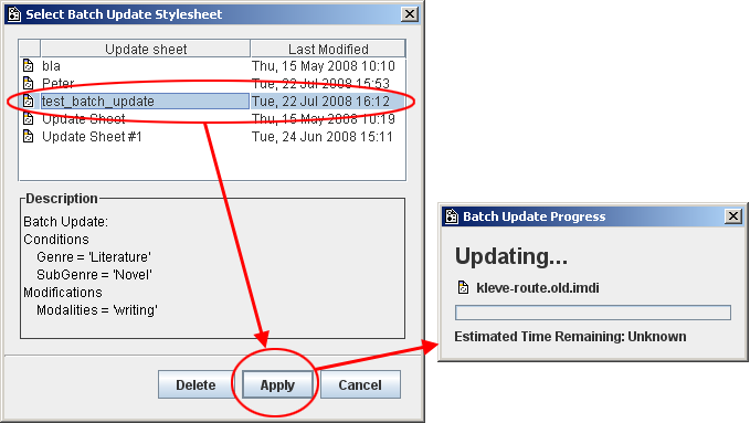 Select batch update stylesheet