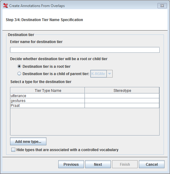 Destination Tier Name Specification