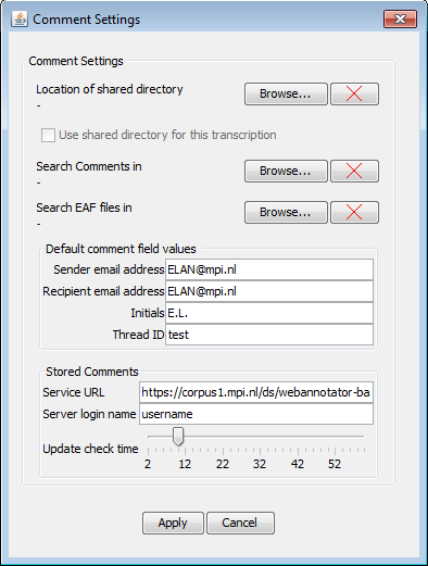 Directory settings