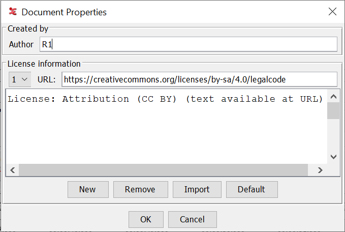 Document properties window