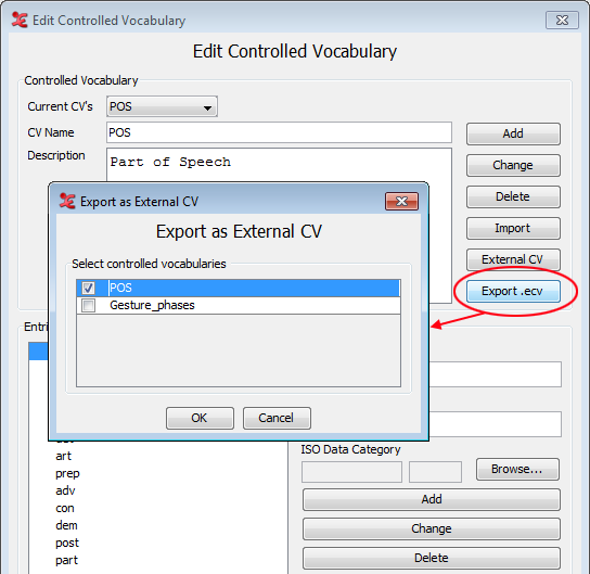 Export Controlled Vocabulary