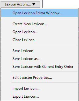 The Lexicon Actions