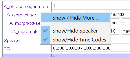 Visible tiers context-menu