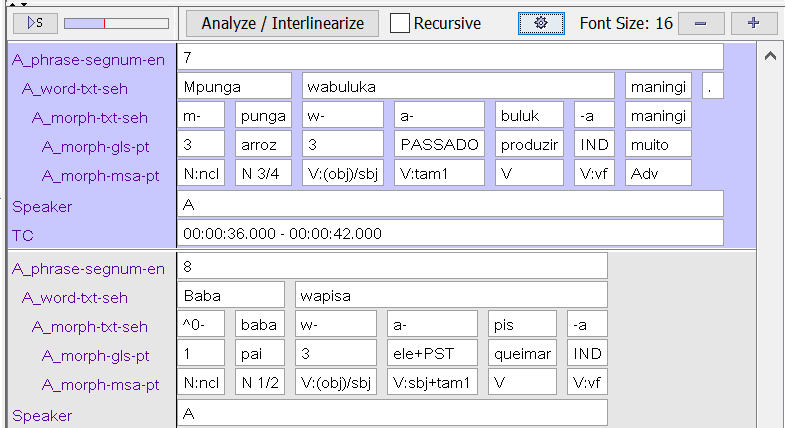 Interlinearization Panel
