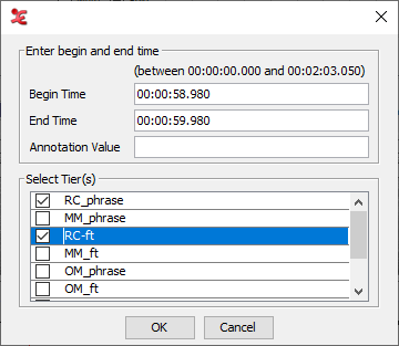 New annotation from begin and end time
