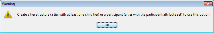 Warning dialog box
