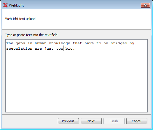 WebLicht service: text input