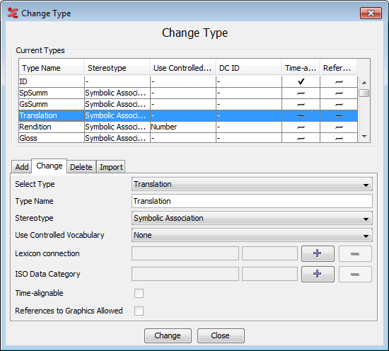Change a linguistic type