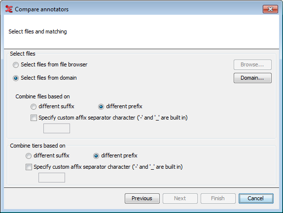 4. Select files & matching