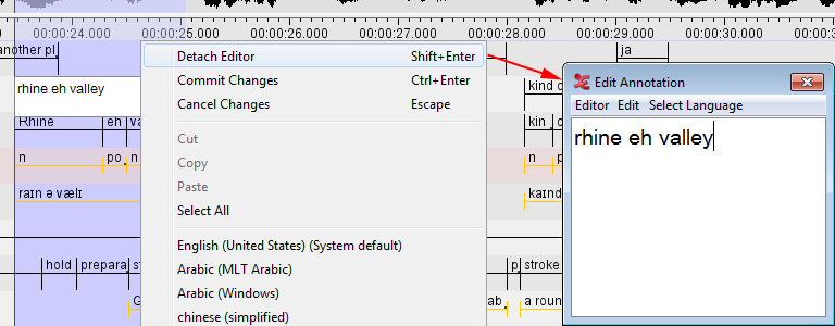 Edit annotation