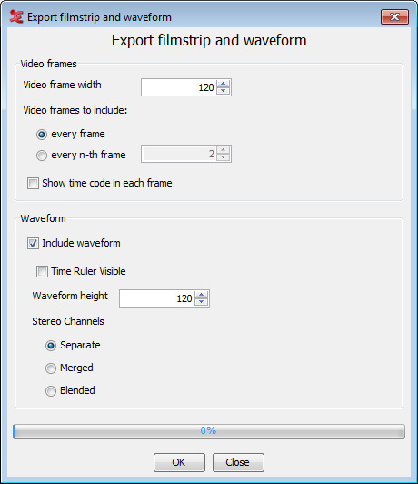 Exporting to a filmstrip image