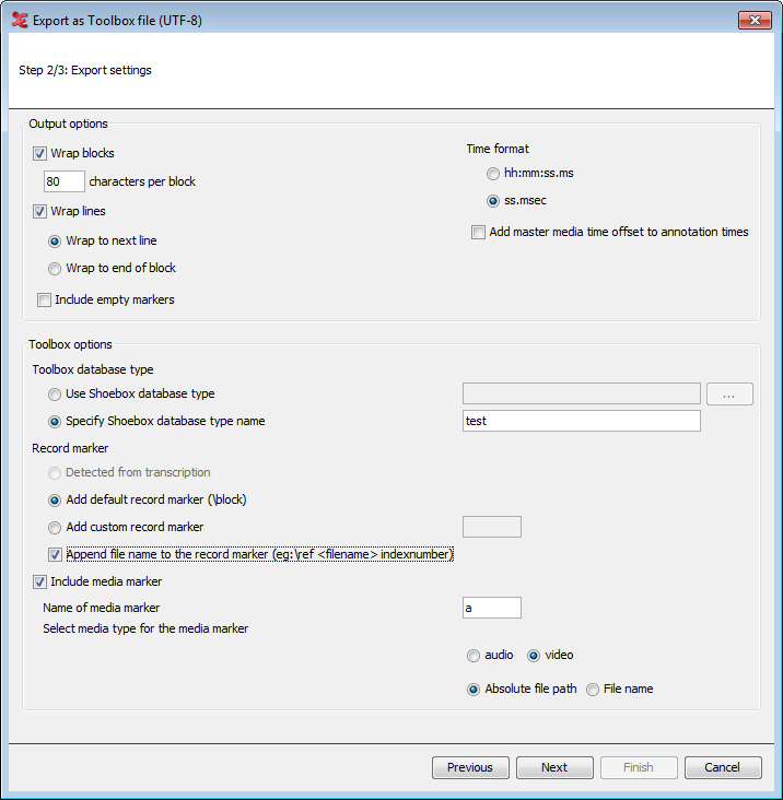 Export as Toolbox file step 2