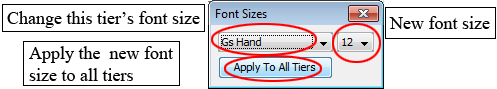 Font sizes