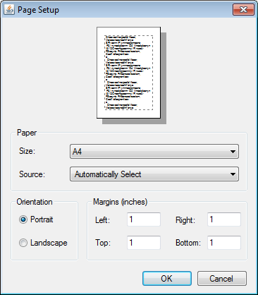 Page setup