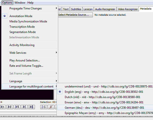 Select language for multi-lingual CV