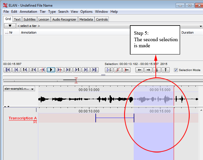Annotation without gaps (step 5)